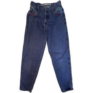 Zena Jeans Denim Pants Women 9 Blue Vintage Multi Pocket High Rise Tapered